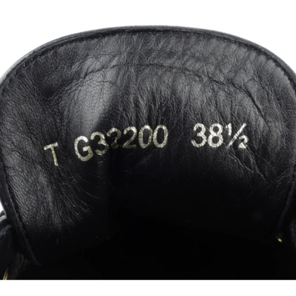 Chanel Black and Gold Metallic Checkered Mesh Flocked CC Cap Toe Lace Up Sneaker - Picture 7 of 7